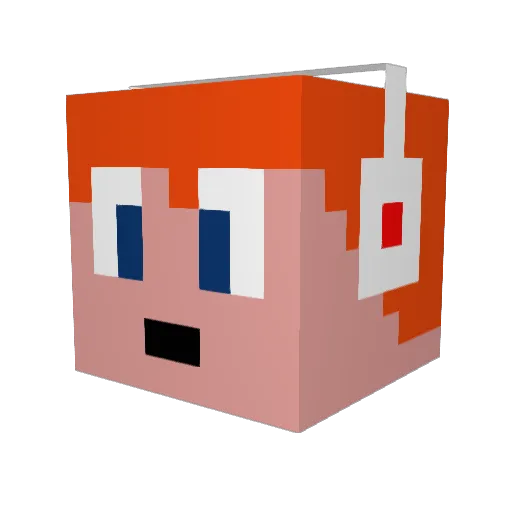 Thokken Minecraft avatar head, 3D render