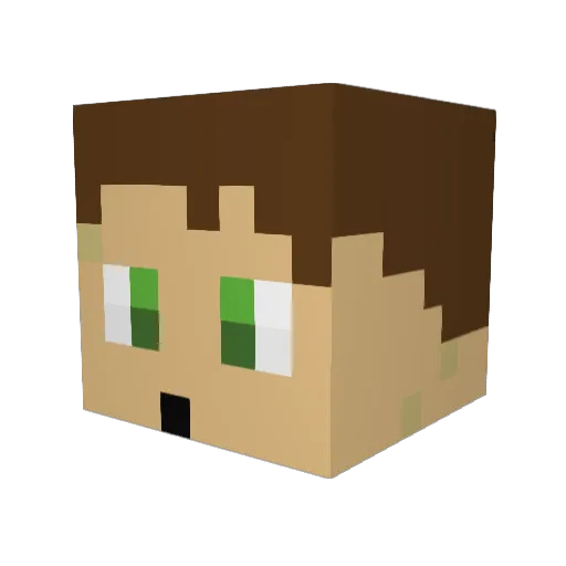 Thomas20050721 Minecraft avatar head, 3D render