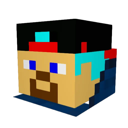 Thomas3000HD Minecraft avatar head, 3D render