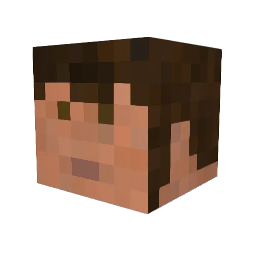 ThomasDTrain Minecraft avatar head, 3D render