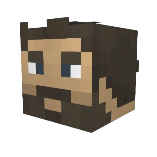 ThomasJeffrey Minecraft avatar head, 3D render