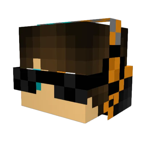 ThomasNASCAR Minecraft avatar head, 3D render