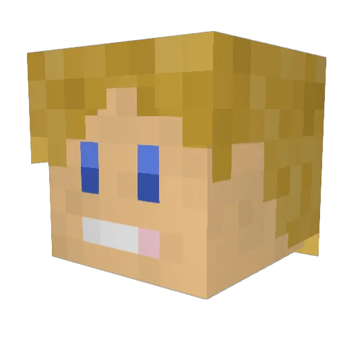 Thomasse Minecraft avatar head, 3D render