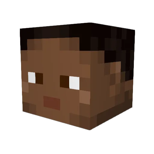 Thomflag Minecraft avatar head, 3D render
