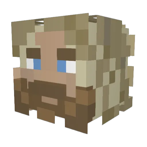 ThondaGaad Minecraft avatar head, 3D render