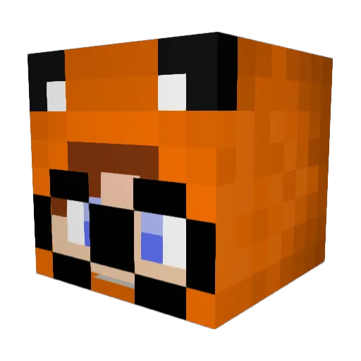 ThoriumFox Minecraft avatar head, 3D render