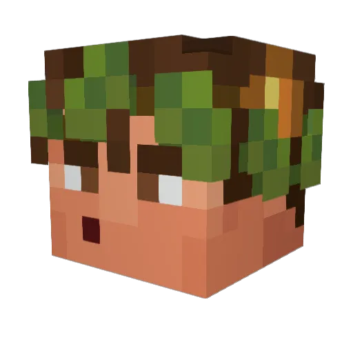 ThorneBorne Minecraft avatar head, 3D render