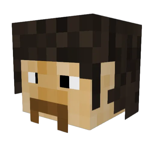 Thornicate Minecraft avatar head, 3D render