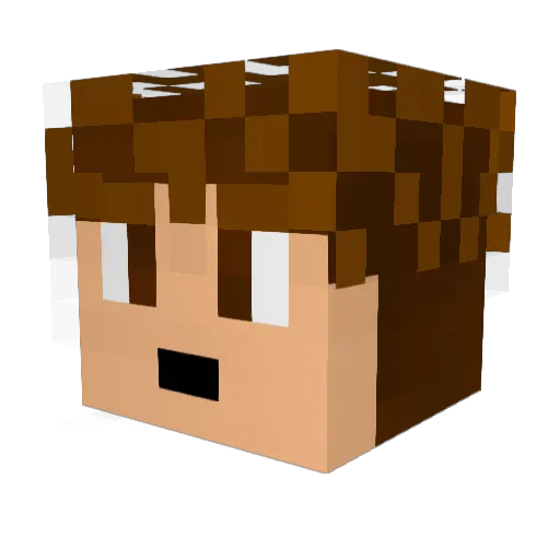 Thoughtianna Minecraft avatar head, 3D render