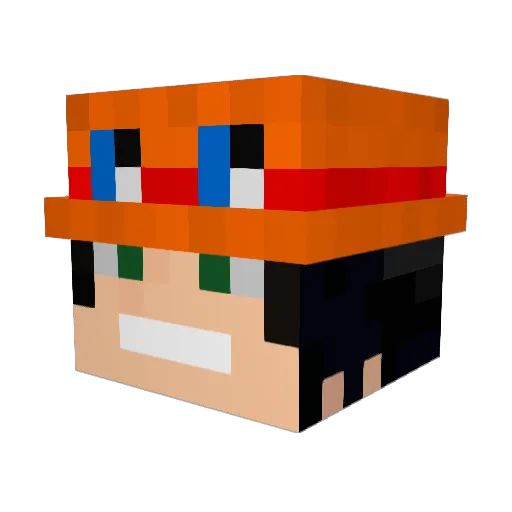 Thousand Minecraft avatar head, 3D render