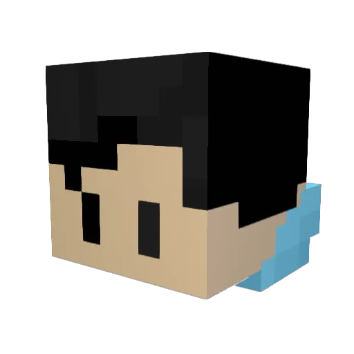 Thqnos Minecraft avatar head, 3D render