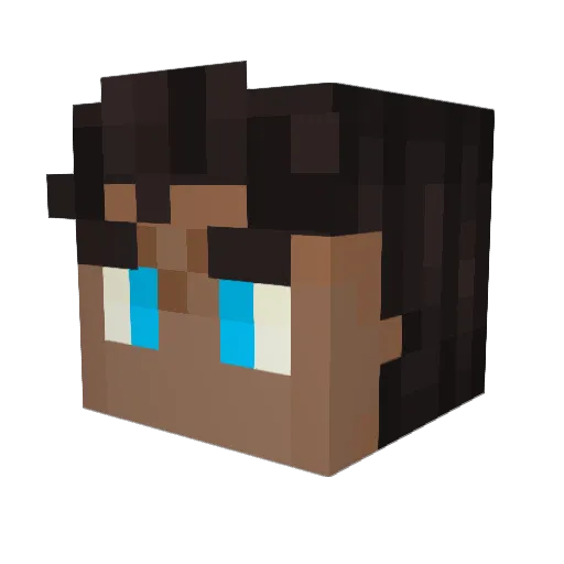 Thraann Minecraft avatar head, 3D render