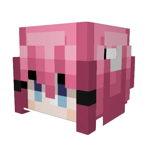 Threads Minecraft avatar head, 3D render
