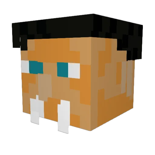 ThreeKekos Minecraft avatar head, 3D render