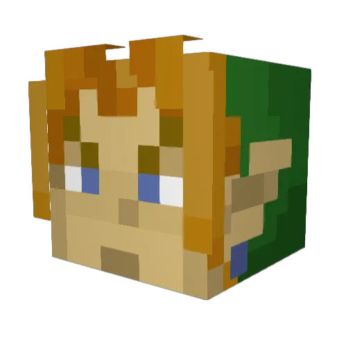 ThreePottPie Minecraft avatar head, 3D render