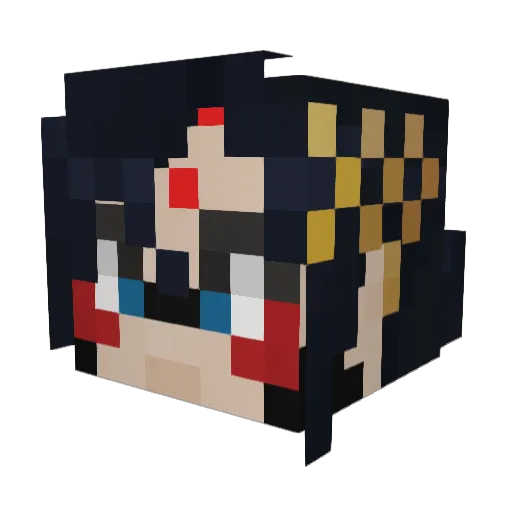 ThreeStrikes3 Minecraft avatar head, 3D render