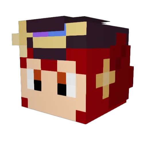 Thrilo_TV Minecraft avatar head, 3D render
