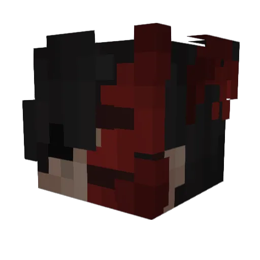 Thrirteen Minecraft avatar head, 3D render