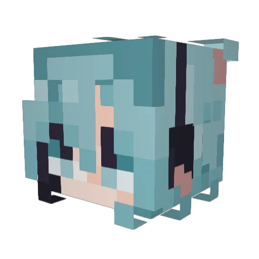 ThroatPie69 Minecraft avatar head, 3D render