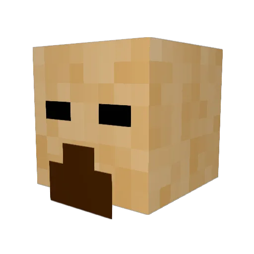ThrobbingAlbino Minecraft avatar head, 3D render