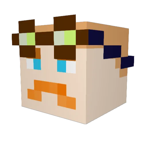 Throben Minecraft avatar head, 3D render