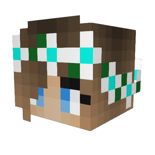ThroughWater Minecraft avatar head, 3D render