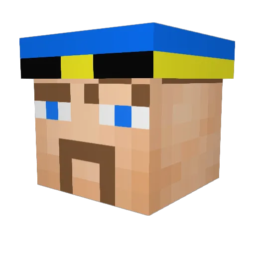 Throutti Minecraft avatar head, 3D render