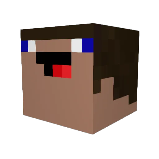 Thrun Minecraft avatar head, 3D render