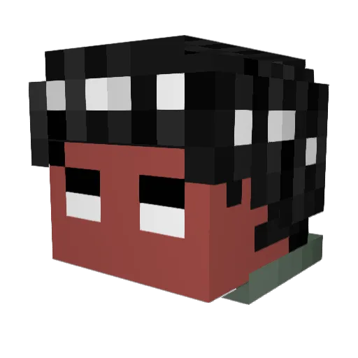Thryh Minecraft avatar head, 3D render