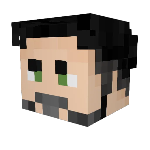 Thrytis Minecraft avatar head, 3D render