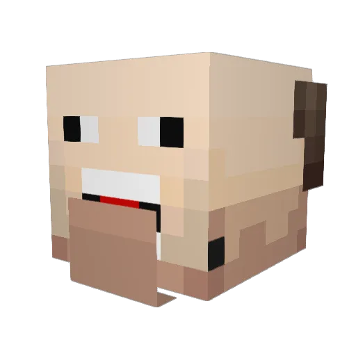 ThugRami Minecraft avatar head, 3D render
