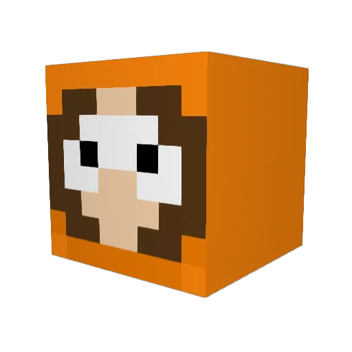 Thukunana Minecraft avatar head, 3D render