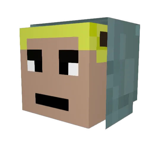 ThumbFluff Minecraft avatar head, 3D render