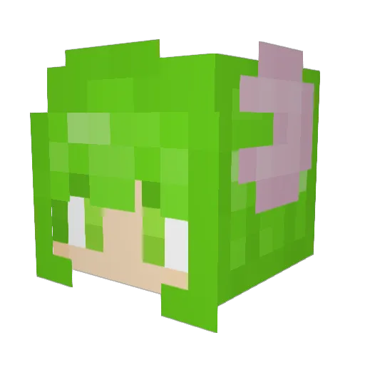 Thumbmolina Minecraft avatar head, 3D render