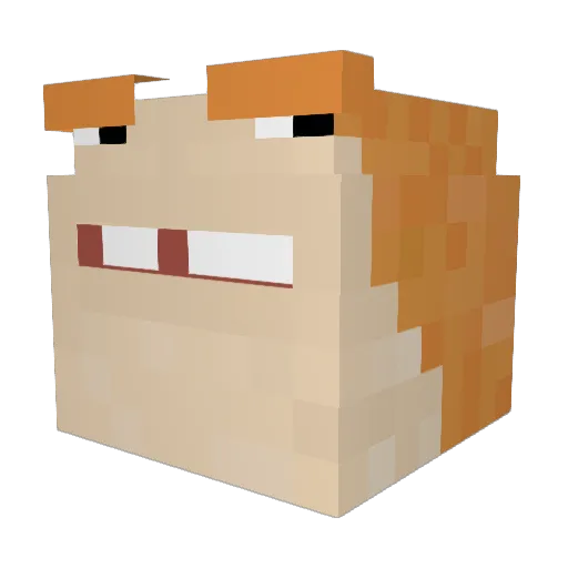 ThundaStrika Minecraft avatar head, 3D render
