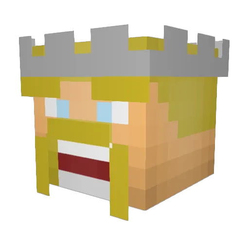 Thundaar Minecraft avatar head, 3D render