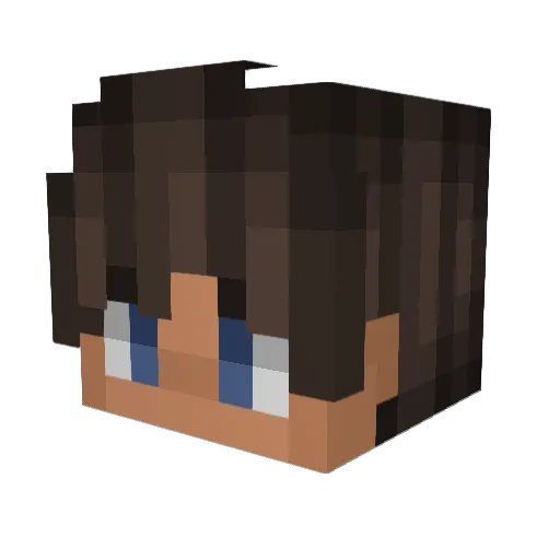 Thundaer Minecraft avatar head, 3D render