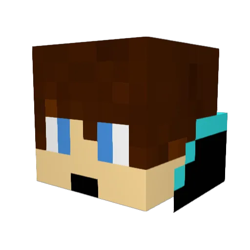 ThunderBoltGAME Minecraft avatar head, 3D render