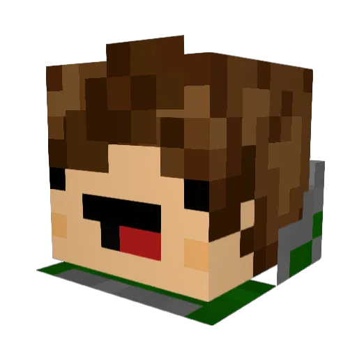 ThunderBuns Minecraft avatar head, 3D render
