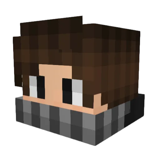 ThunderBurrow Minecraft avatar head, 3D render