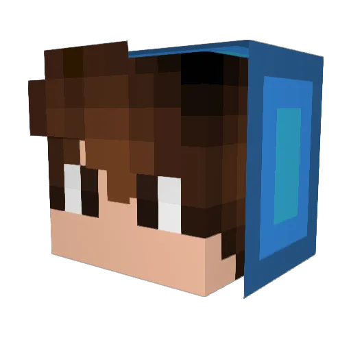 ThunderCut_50 Minecraft avatar head, 3D render