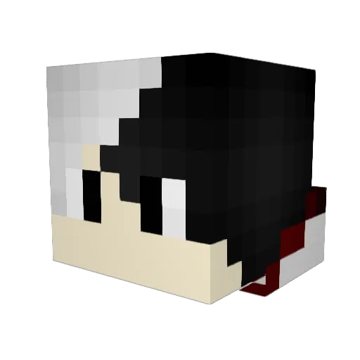 ThunderOuma Minecraft avatar head, 3D render