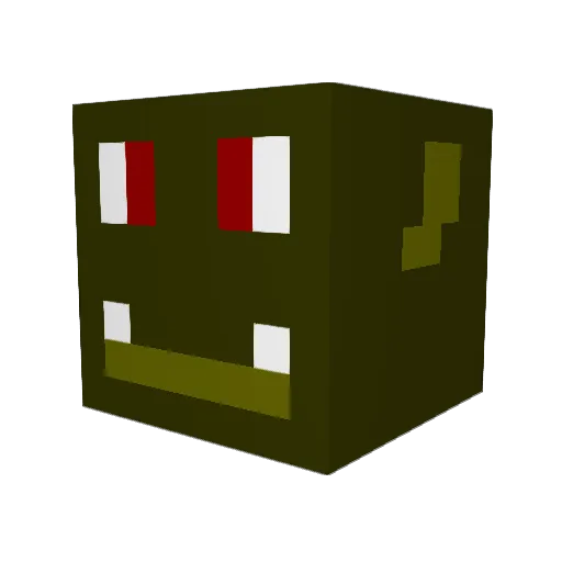 ThunderWAW Minecraft avatar head, 3D render