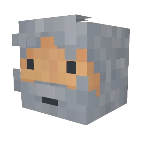 ThunderWizard Minecraft avatar head, 3D render