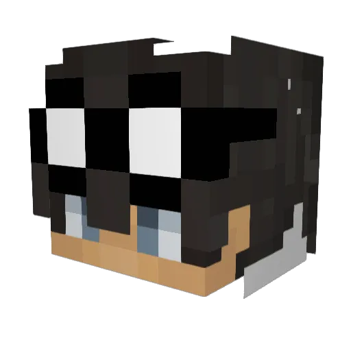 Thunderias Minecraft avatar head, 3D render