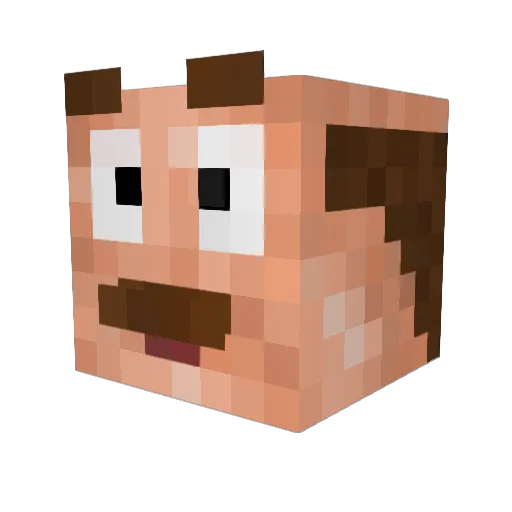 Thuomach Minecraft avatar head, 3D render