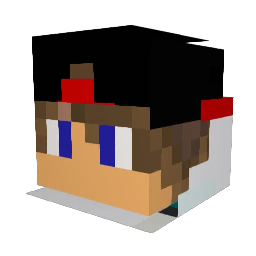 Thwewy Minecraft avatar head, 3D render
