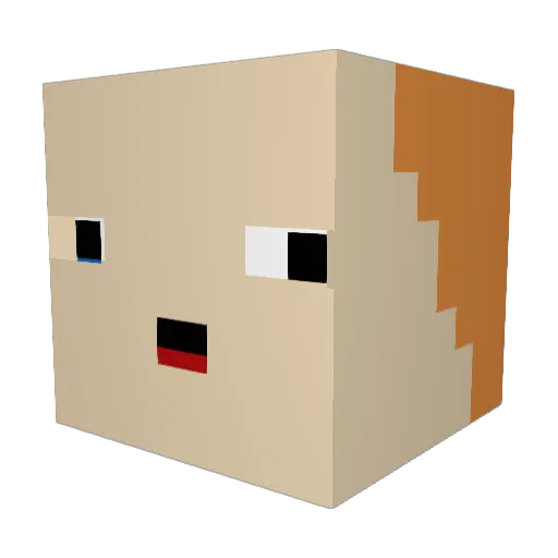 ThyBeez Minecraft avatar head, 3D render