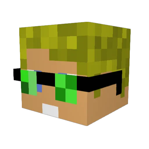 TiDye Minecraft avatar head, 3D render