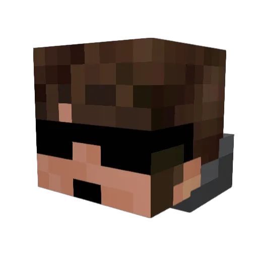 TiNeYb Minecraft avatar head, 3D render
